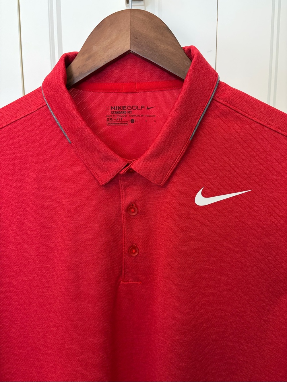 Nike Red Polo Shirt with White Swoosh